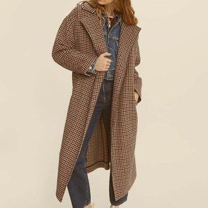 Levi's Plaid Wool Trench Coat Vintage Inspired Size M